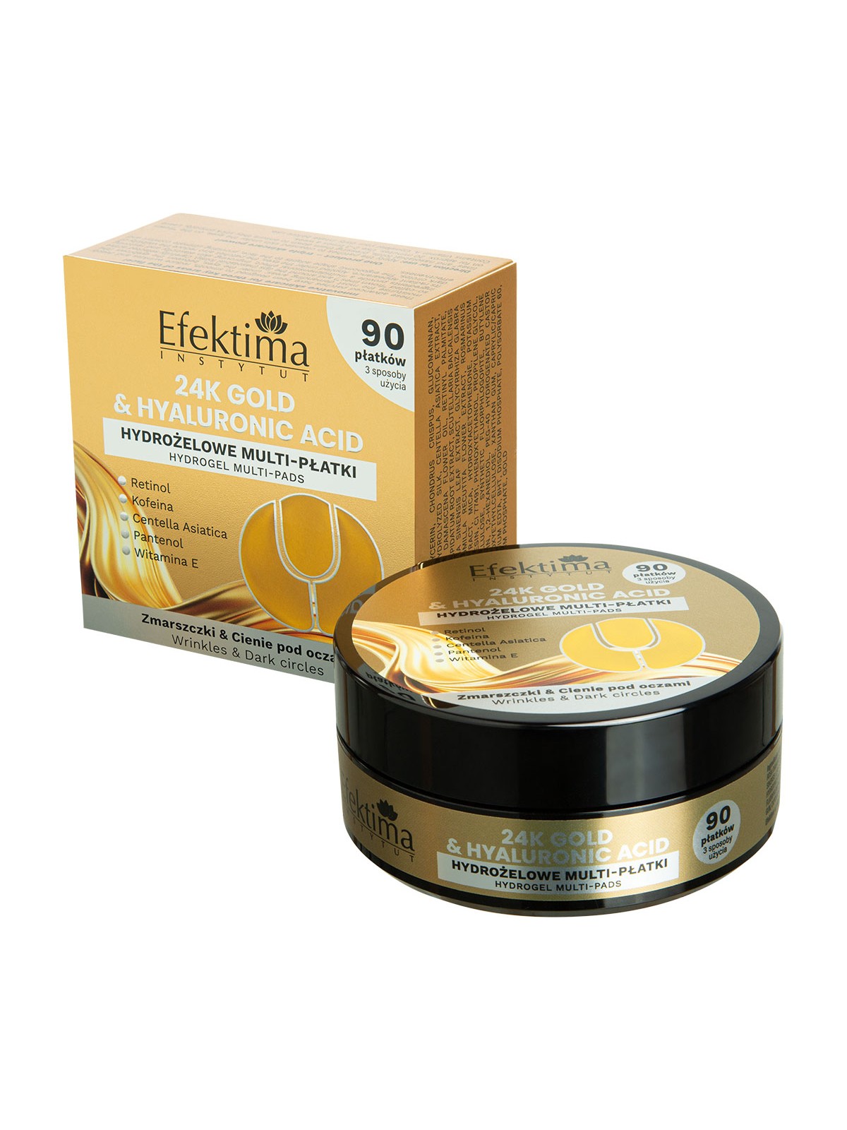 24K GOLD HYALURONIC ACID Hidrogeliniai paakių kaukės veidui – 90 vnt.