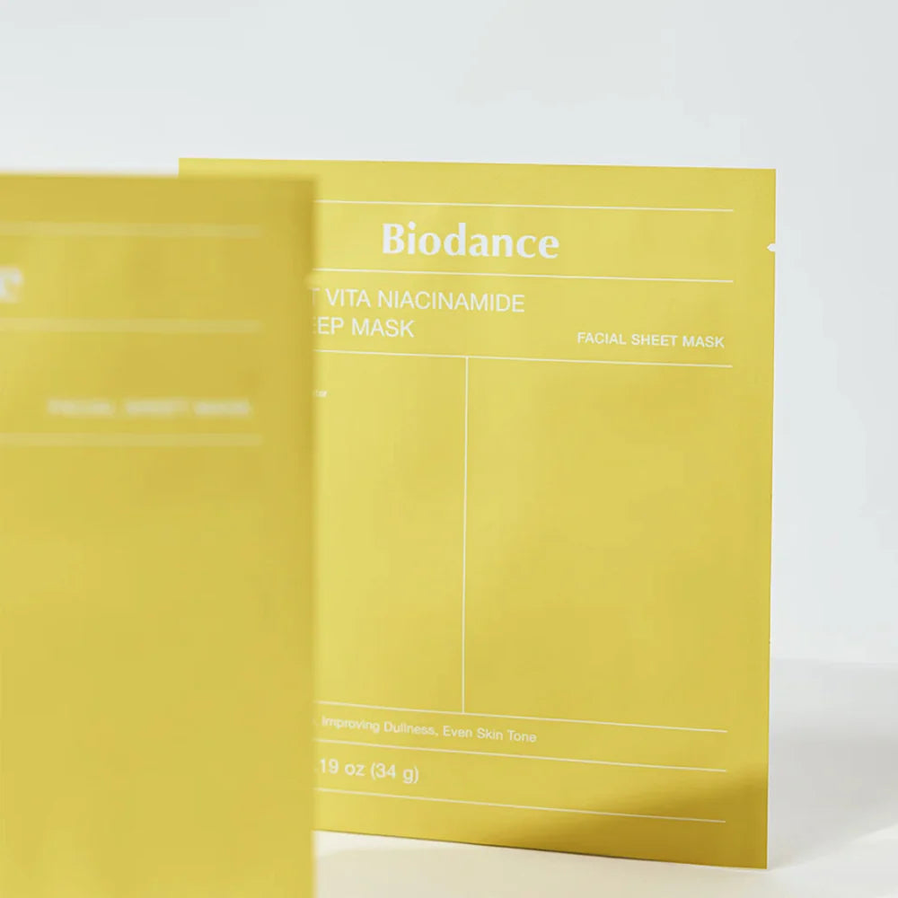 BIODANCE Radiant Vita Niacinamide Real Deep Mask - veido kaukė su niacinamidu
