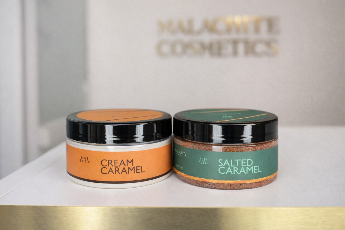 💗 Kūno priežiūros rinkinys Malachite Cosmetics CARAMEL GLOW DUO