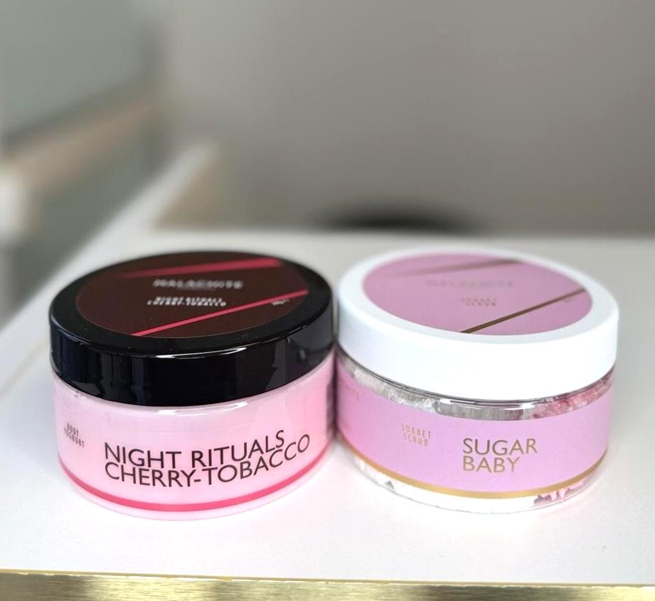 💗 Kūno priežiūros rinkinys Malachite Cosmetics CHERRY TOBACCO DUO