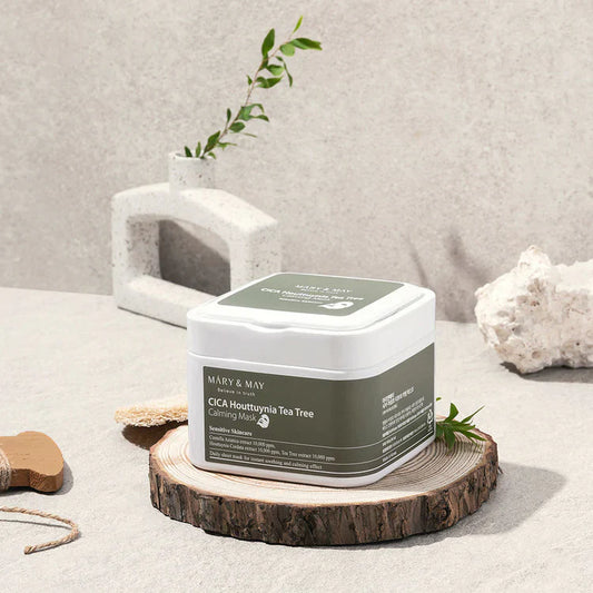 MARY&MAY CICA Houttuynia Tea Tree Calming Mask 30pc lakštinės veido kaukės
