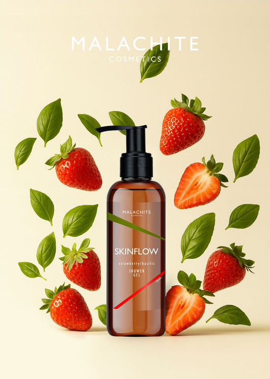 Drėkinamasis dušo gelis MALACHITE COSMETICS SKINFLOW, 150 ml