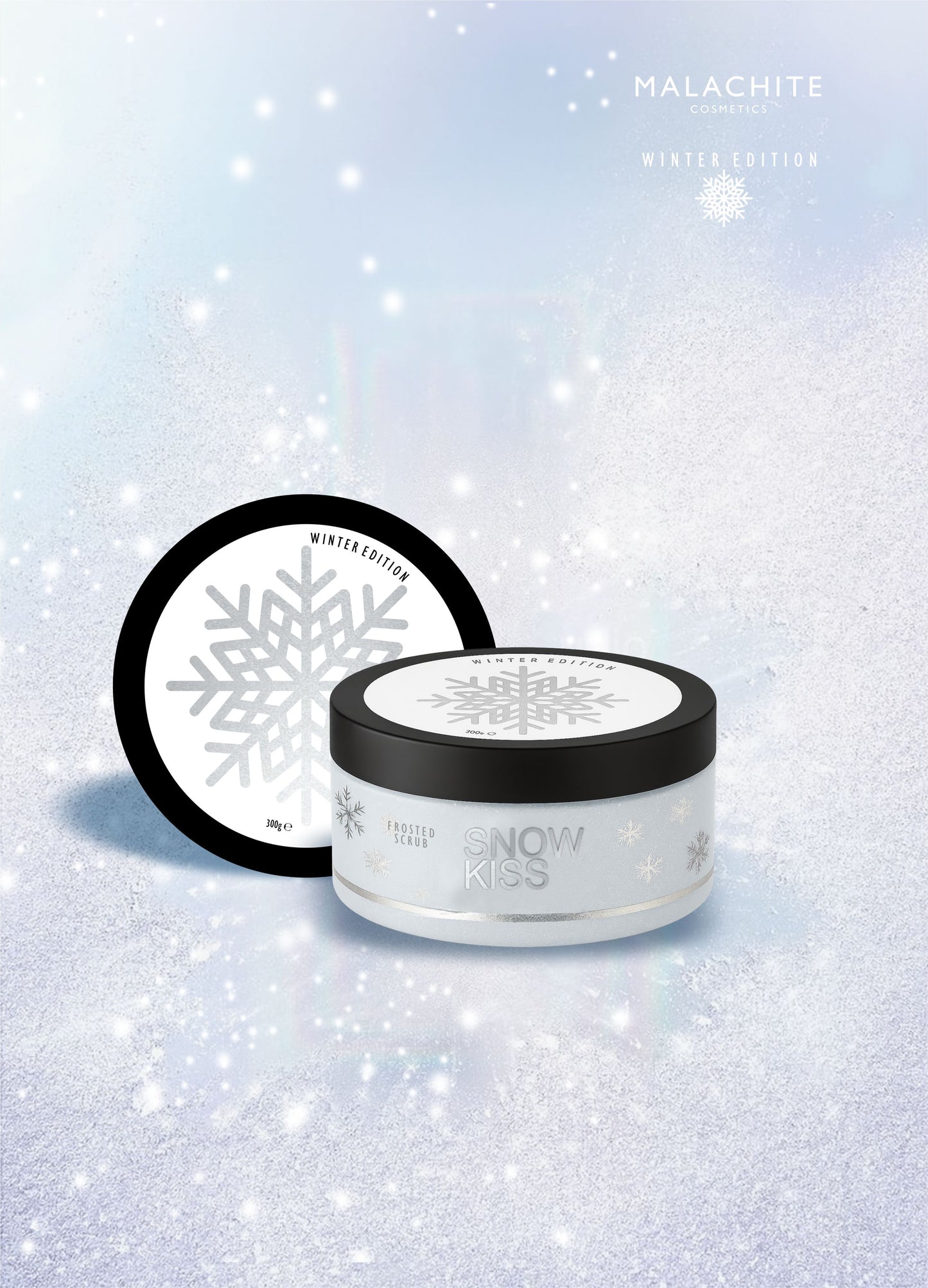 Kūno šveitiklis MALACHITE COSMETICS "Snow kiss", 300 g