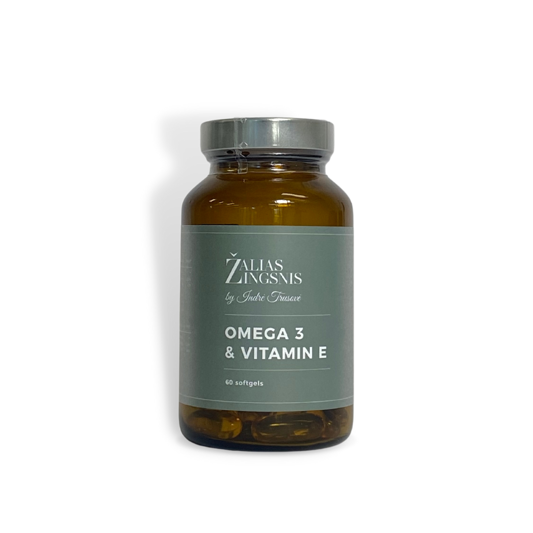 Žalias Žingsnis OMEGA 3 + VITAMINAS E, 60 kapsulių