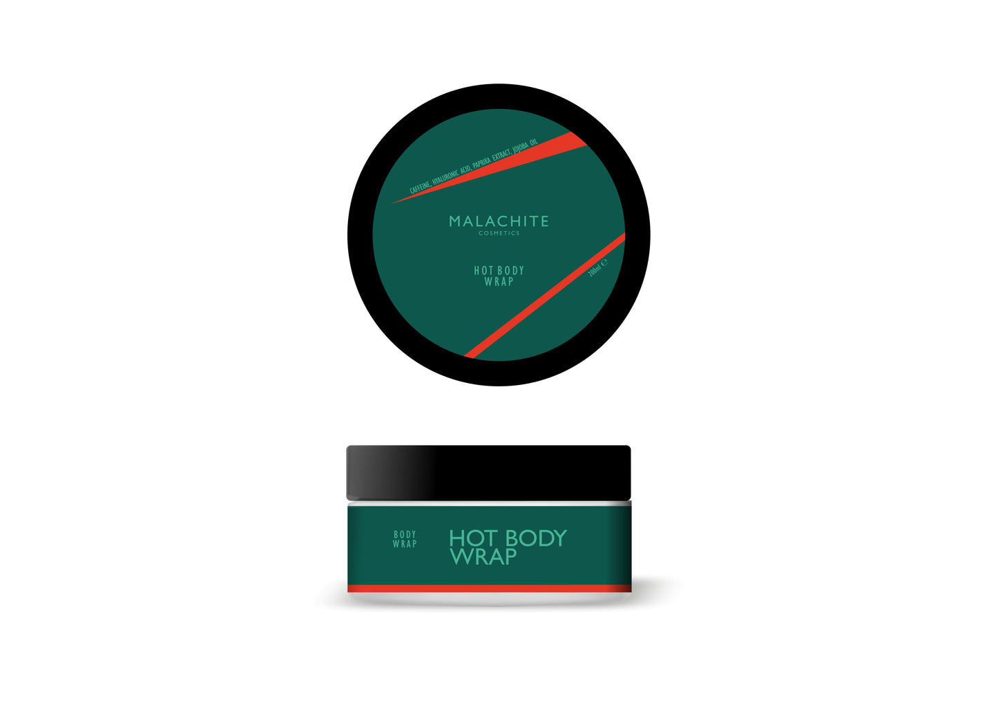 Karštas įvyniojimo kremas kūnui MALACHITE COSMETICS "Body wrap", 200ml