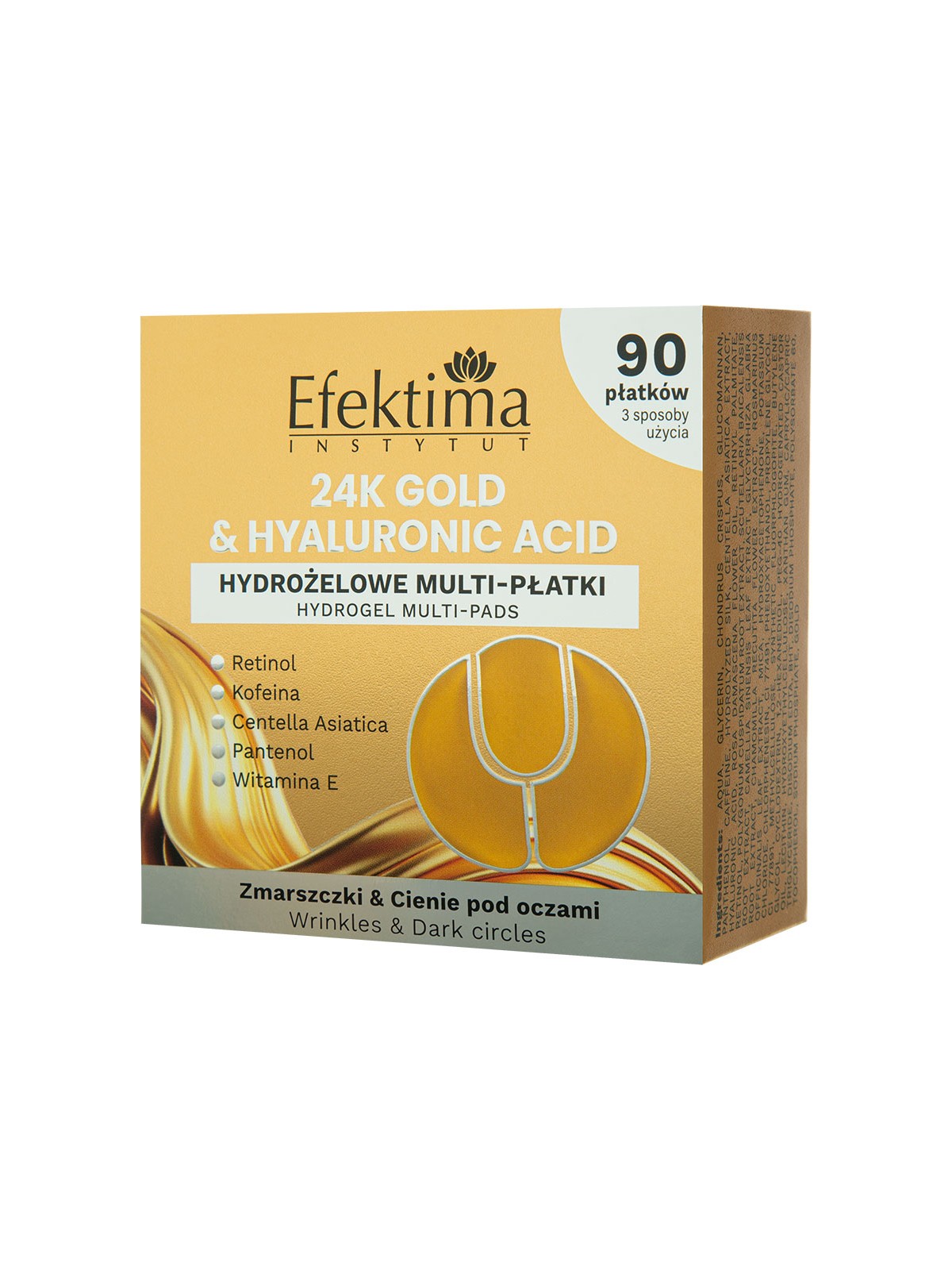 24K GOLD HYALURONIC ACID Hidrogeliniai paakių kaukės veidui – 90 vnt.