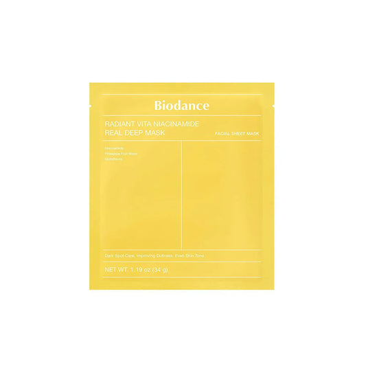 BIODANCE Radiant Vita Niacinamide Real Deep Mask - veido kaukė su niacinamidu
