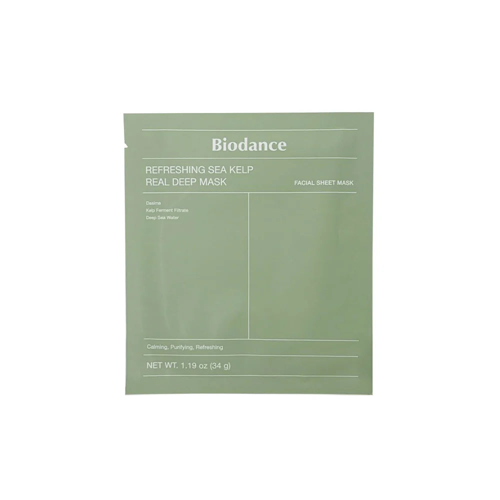 BIODANCE Refreshing Sea Kelp Real Deep Mask - veido kaukė su jūros dumblių ekstraktu