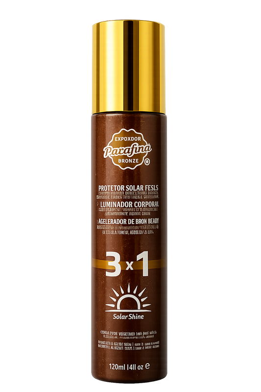 Parafina Bronze Solar Shine 3in1 SPF15 kūno švytėjimo ir įdegio losjonas, 120 ml