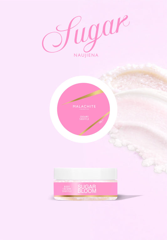 Švytintis kūno suflė-sviestas Malachite Cosmetics  Sugar Bloom, 150 g