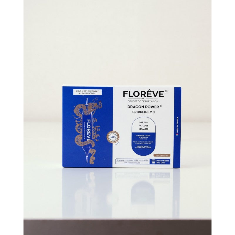 FLOREVE DRAGON POWER® SPIRULINE 2.0 – skystas spirulinos ekstraktas ampulėse su fitocianinu