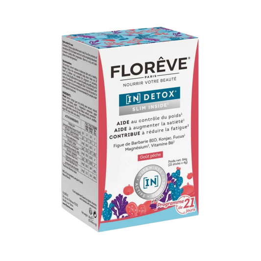FLOREVE (IN) DETOX SLIM INSIDE – maisto papildas su opuncijos, guveinio, konjako ekstraktais, magniu ir vitaminu B6