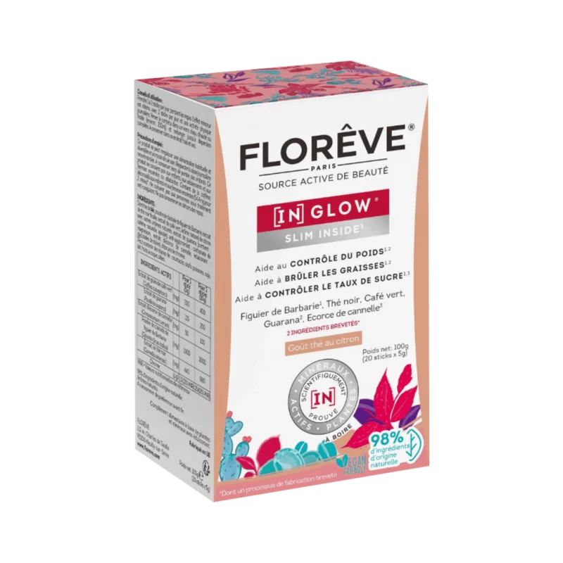 FLOREVE (IN) GLOW SLIM INSIDE – maisto papildas su augaliniais ekstraktais ir chromu