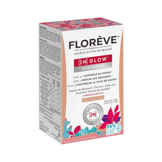 FLOREVE (IN) GLOW SLIM INSIDE – maisto papildas su augaliniais ekstraktais ir chromu