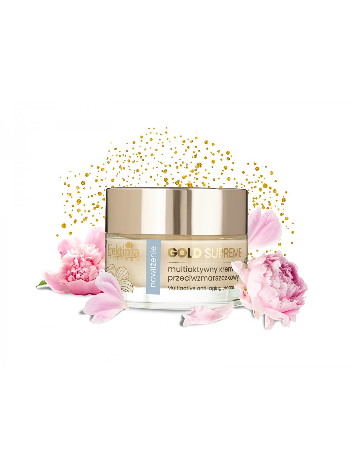 Veido kremas su 24K auksu ir hialurono rūgštimi – intensyviai drėkinantis ir suteikiantis švytėjimo, 40 metų