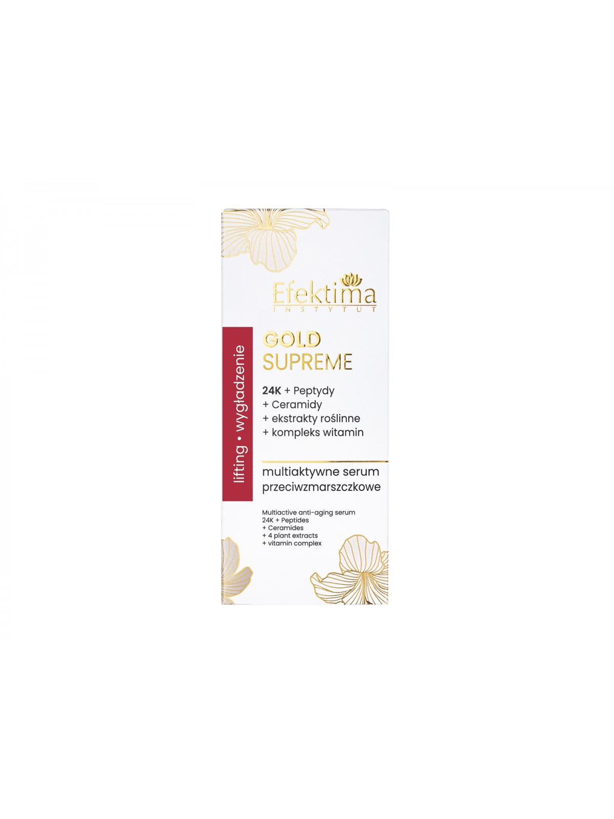 EFEKTIMA GOLD SUPREME Jauninamasis serumas su 24K auksu, peptidais ir ceramidais, 30 ml