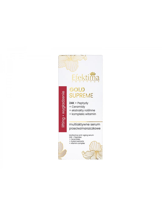 EFEKTIMA GOLD SUPREME Jauninamasis serumas su 24K auksu, peptidais ir ceramidais, 30 ml