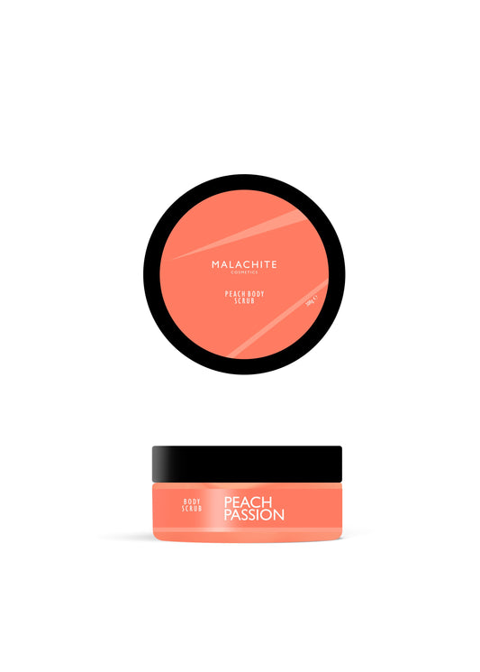 Persikų šveitiklis MALACHITE COSMETICS „Peach Passion Scrub“, 300 g