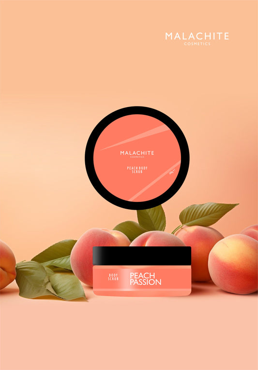 Persikų šveitiklis MALACHITE COSMETICS „Peach Passion Scrub“, 300 g